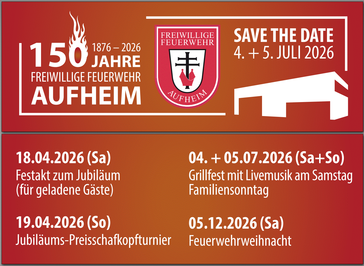 Save the Date 150 Jahre FFA Save the Date 150 Jahre FFA